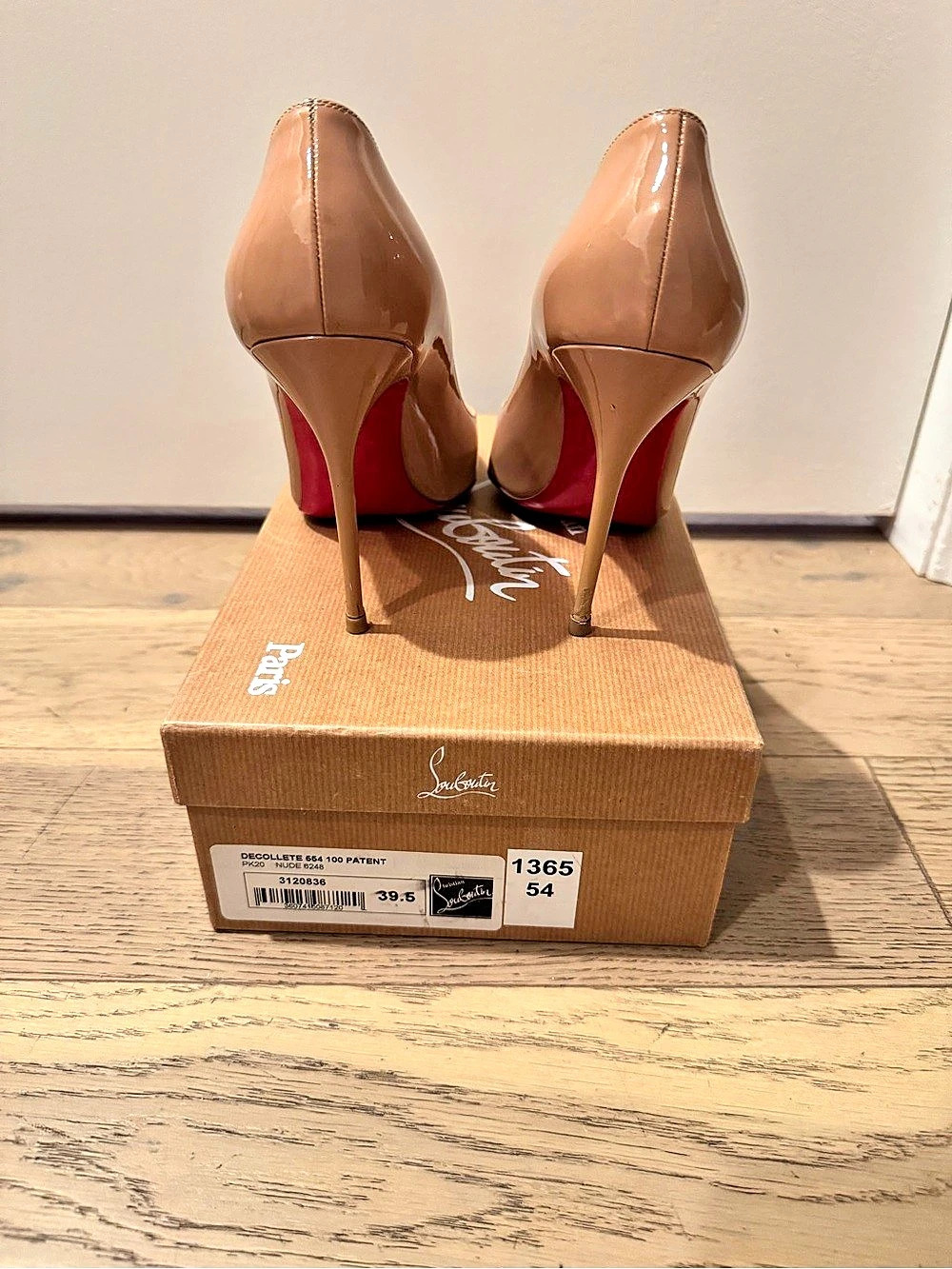 Christian Louboutin Decollete 554 100 Patent Heels Brown EU 39.5 - Picture 4 of 8